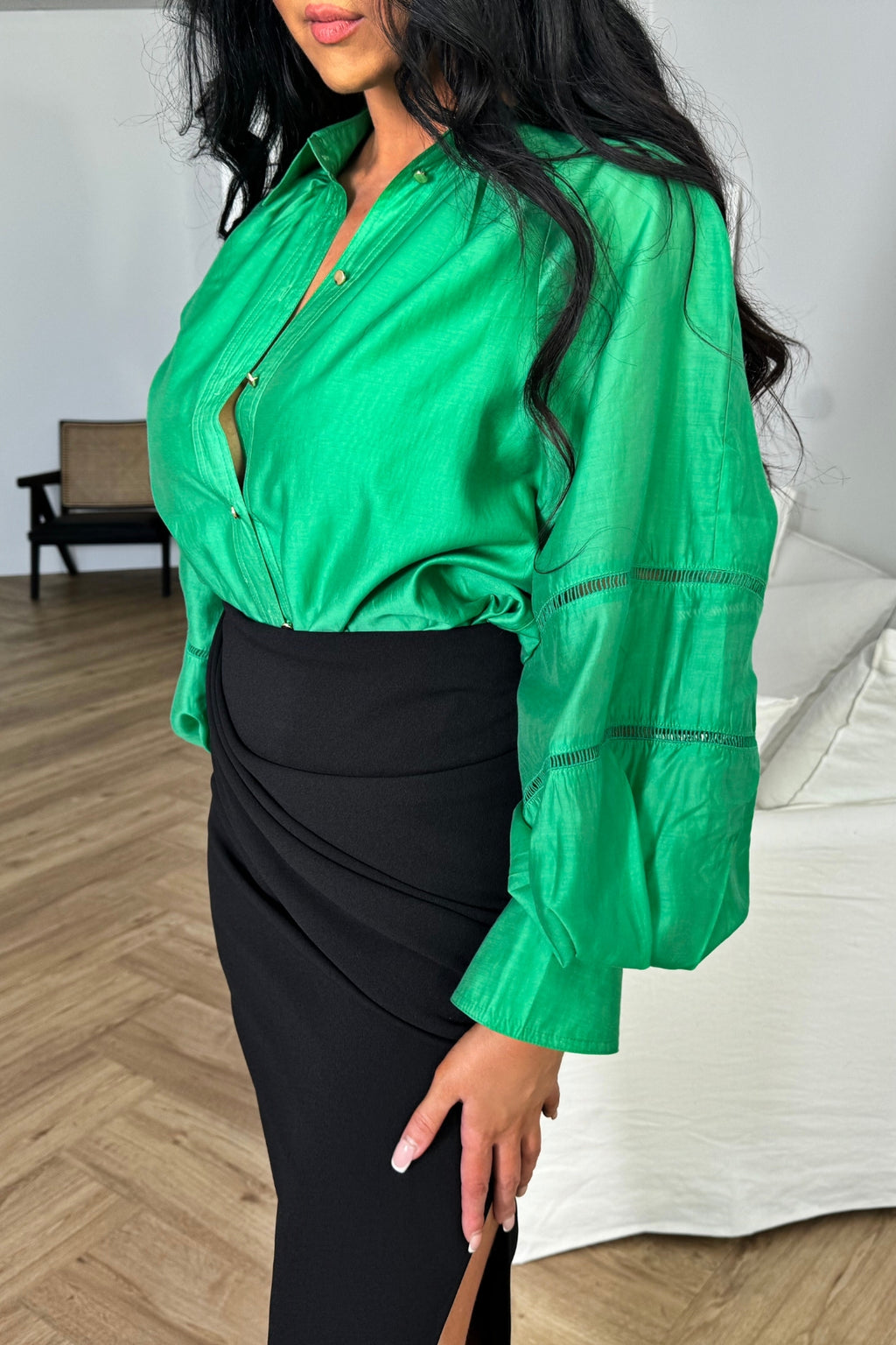Bcanne Mesh Blouse Green Dot