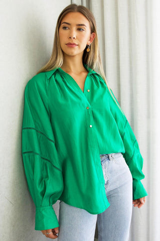 bassett-blouse-collared-button-down-balloon-sleeve-blouse-green