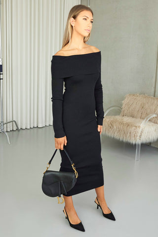 clemenza-dress-off-the-shoulder-fitted-knit-dress-black