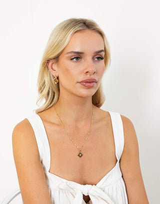 Beryl Necklace - 18K Gold Plated Charm Necklace - Gold