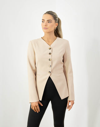 Bill Blazer - Tailored Button Up Blazer - Beige