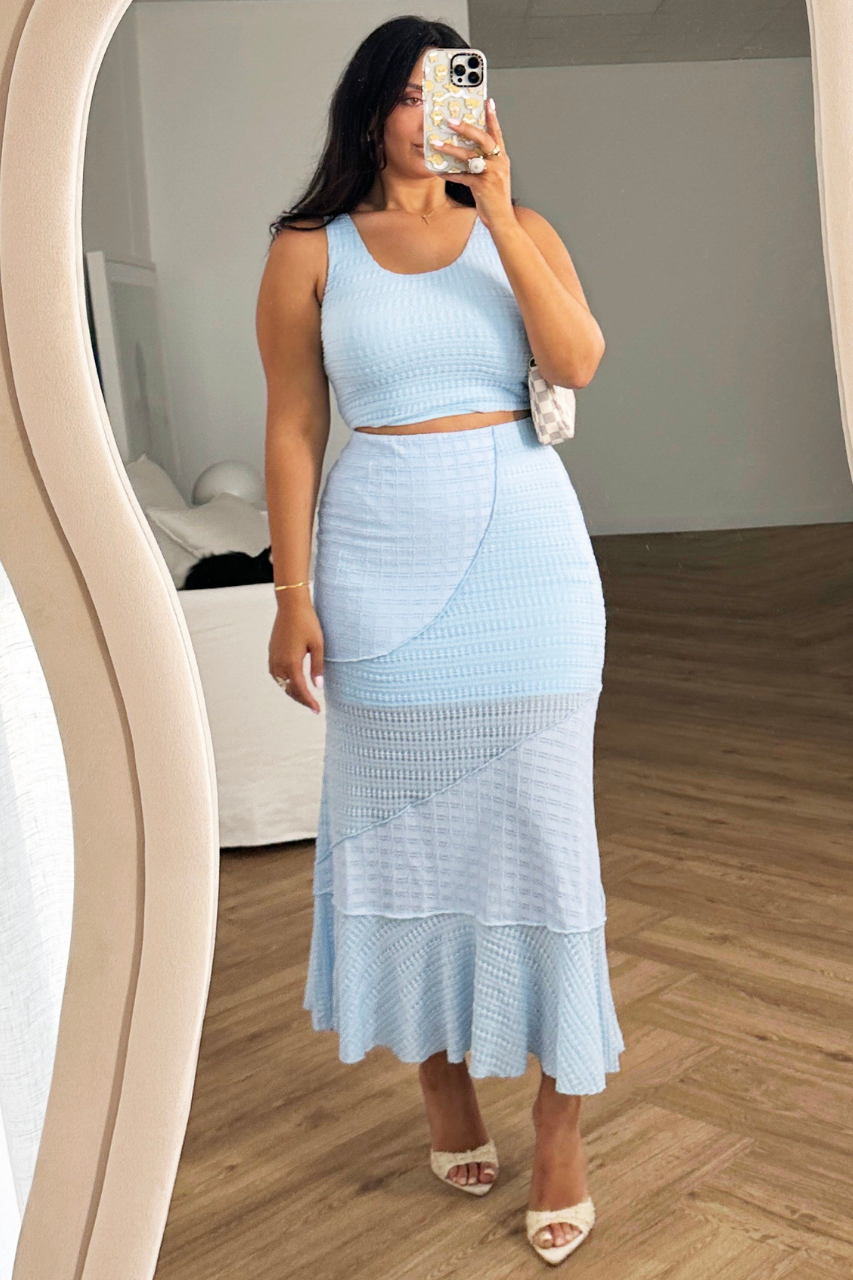 Anthony Skirt - High Waist Mermaid Skirt - Blue – MVE BOUTIQUE