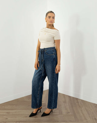 Amy Jeans - High Waist Relaxed Jeans - Blue Denim