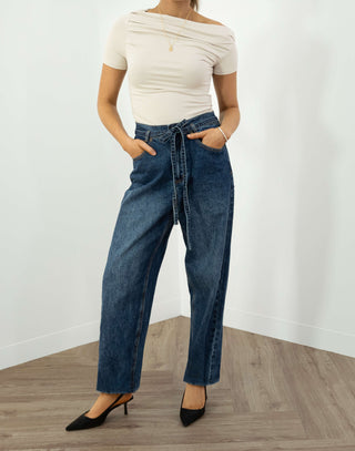 Amy Jeans - High Waist Relaxed Jeans - Blue Denim