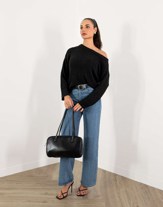 andy-handbag-faux-leather-long-handle-shoulder-bag-black