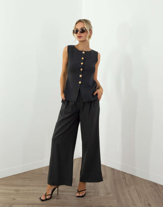 Brody Pants - High Waist Relaxed Pant - Black