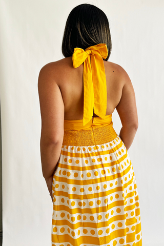 camilla-dress-halter-cross-over-neckline-yellow