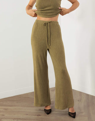 Camille Pants - High Waist Relaxed Fit - Olive