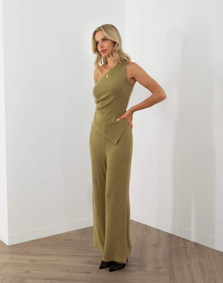 Camille Pants - High Waist Relaxed Fit - Olive