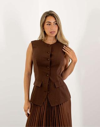 camille-vest-tailored-long-line-vest-brown