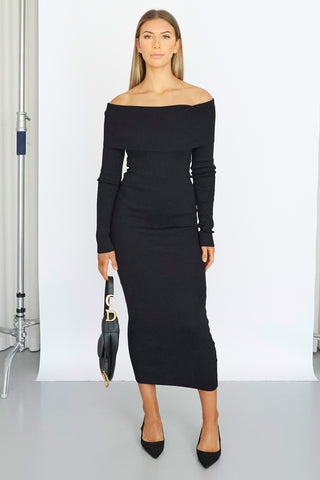 clemenza-dress-off-the-shoulder-fitted-knit-dress-black