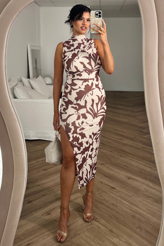 dress-high-neck-fitted-dress-brown-floral