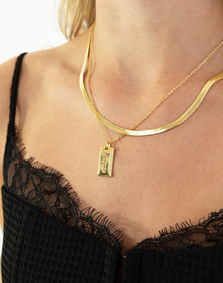 Erik Necklace - 18K Gold Plated Pendant Necklace - Gold