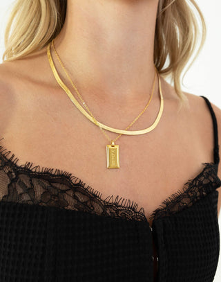 Erik Necklace - 18K Gold Plated Pendant Necklace - Gold