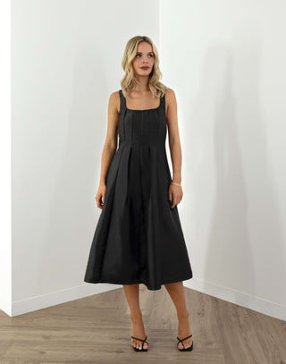 justine-dress-pleated-midi-square-neck-midi-black