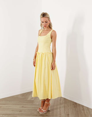 kailua-dress-drop-waist-sqaure-neck-midi-yellow