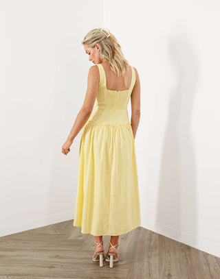 kailua-dress-drop-waist-sqaure-neck-midi-yellow