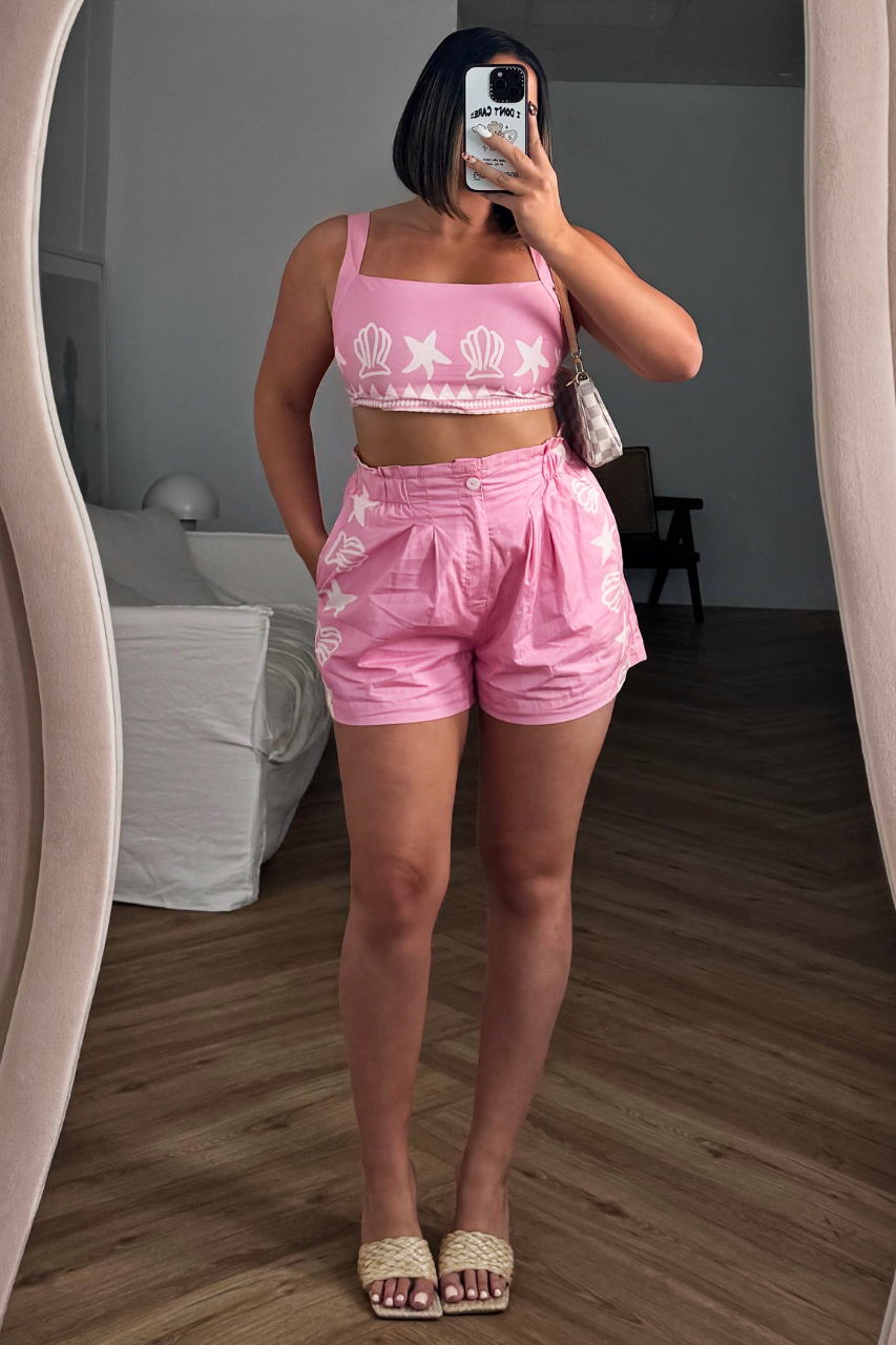 Liam Shorts High Waist Shorts Shells Pink MVE BOUTIQUE
