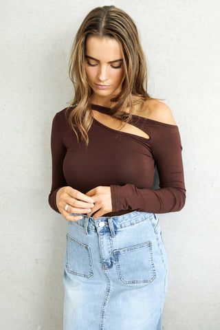 lily-top-fitted-long-sleeve-off-one-shoulder-top-brown