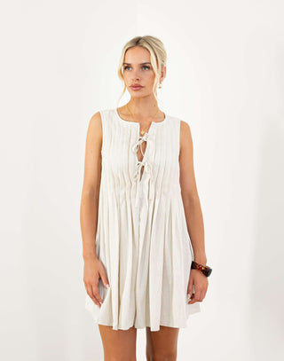 loralie-dress-pleated-linen-blend-mini-dress-oatmeal