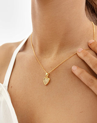 Lydia Necklace - 18K Gold Plated Heart Pendant Necklace - Gold