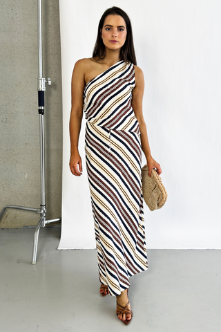 Marquez Skirt - High Waist A Line Midi - Stripe