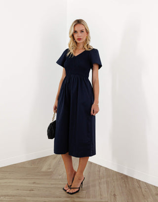  mattson-dress-fitted-bust-short-sleeve-midi-deep-navy