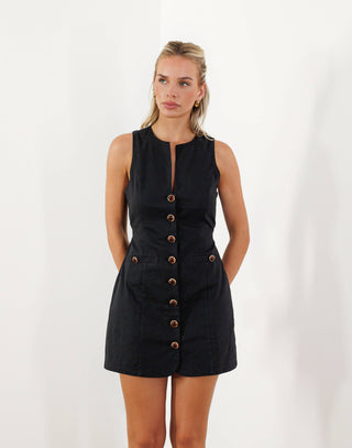 nicolette-dress-button-up-linen-blend-mini-black