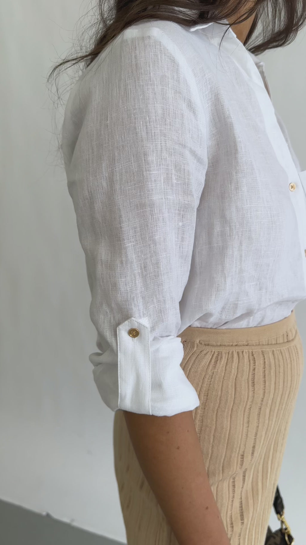 Linen Button Down Shirt - White