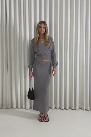 Model showing the Hannah Top & Skirt Matching Set from the front, side and back to demonstrate their fit and movement.