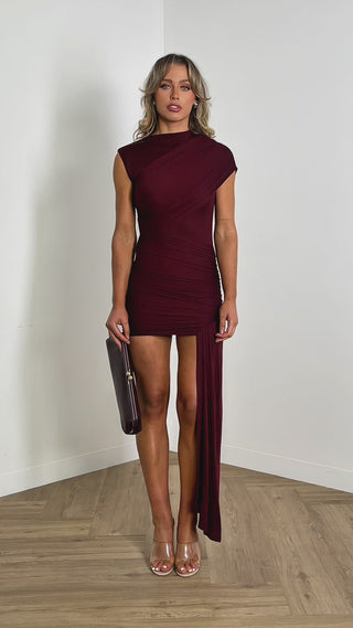 frankie-dress-draped-fitted-round-neck-mini-wine