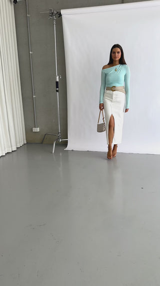 High Waist Full Stretch Midi Skirt