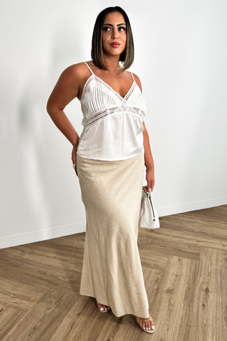 High waisted maxi clearance skirt linen