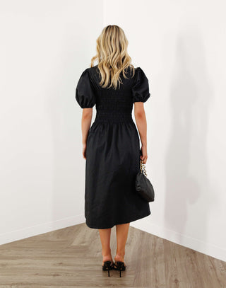 stefan-dress-collared-button-up-shirring-midi-black