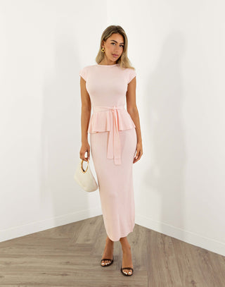 sylvia-skirt-high-waist-fitted-knit-midi-pink