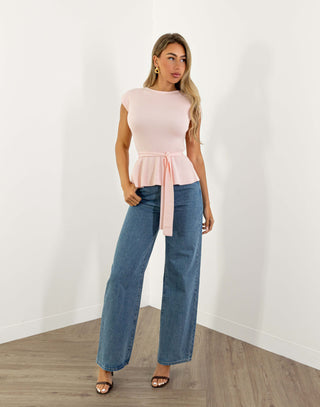 Sylvia Peplum Top - Pink