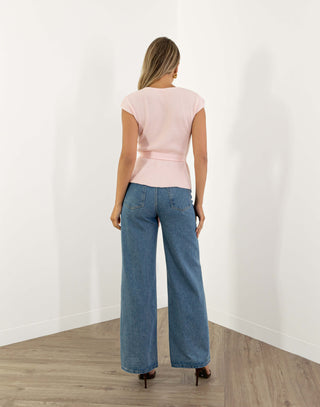 Sylvia Peplum Top - Pink