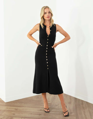 tia-dress-high-neck-fitted-button-up-midi-black