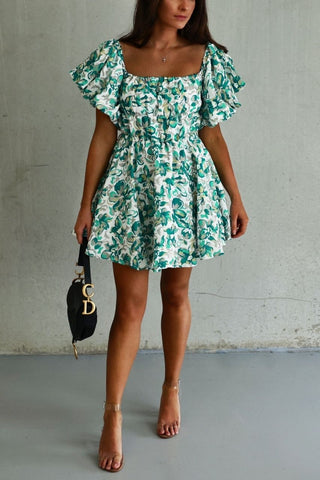 Ezra Dress - Green floral