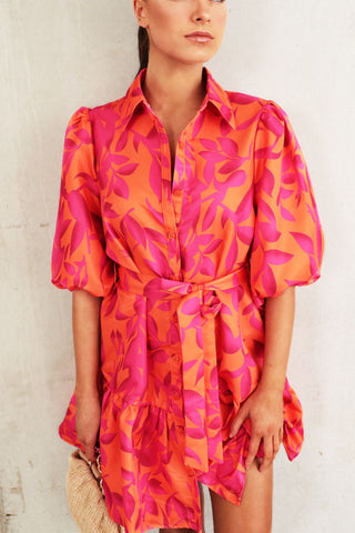 Carroll Dress - Pink Orange