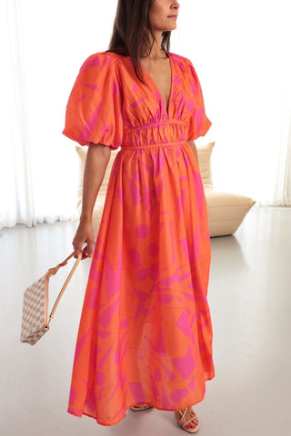 Winchester Dress - Orange & Pink