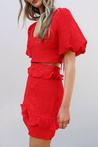 Elliatt Collective Felice red Skirt MVE Boutique